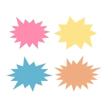 Starburst speech bubbles set. Bursting icon. Starburst isolated icons set Stock Illustration