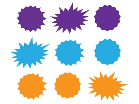 Starburst speech bubbles set. Bursting icon. Starburst isolated icons set Stock Illustration