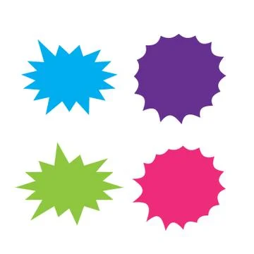 Starburst speech bubbles set. Bursting icon. Starburst isolated icons set Stock Illustration
