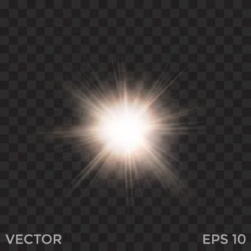 Starburst vector, transparent glow light effect Stock Illustration