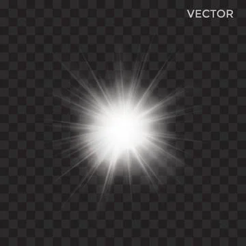Starburst vector, transparent white light Stock Illustration