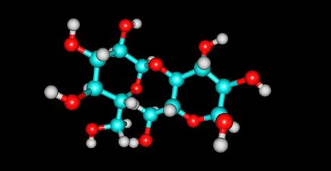 Starch molecular structure isolated on black Stock Illustration