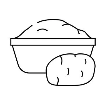 Starch potato line icon vector illustration Stock Illustration