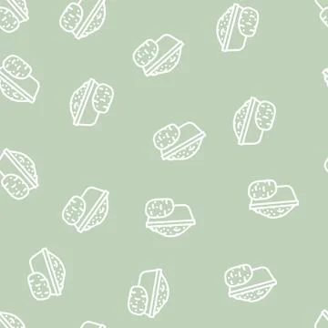 Starch potato line vector seamless pattern Stock Illustration