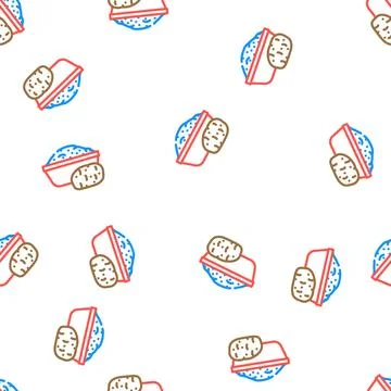 Starch potato vector seamless pattern Stock Illustration