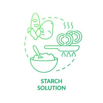 Starch solution green gradient concept icon Stock Illustration