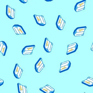 Starching cloth isometric icon seamless pattern Stock Illustration