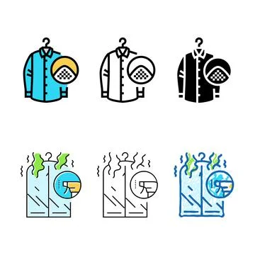 Starching cloth laundry forms wash color icon vector Stock Illustration