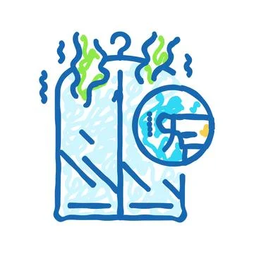Starching cloth laundry wash icon doodle illustration Stock Illustration