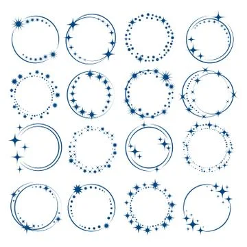 Stardust Circle Frame Set Stock Illustration