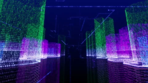 Stardust Digital City network technology concept Video stock 254781737