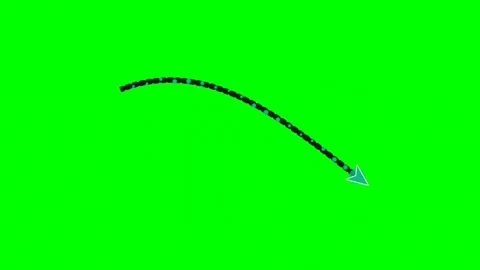 Stardust dotted trail arrow bottom ribbon swash green screen Stock Footage 344648113