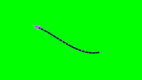 Stardust dotted trail arrow bottom left fluid green screen Stock Footage 344648594