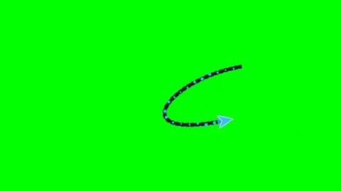 Stardust dotted trail arrow top alert banner green screen Stock Footage 344648182