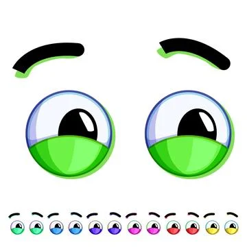 Stare eye emotions cartoon vector graphic Ilustración de archivo