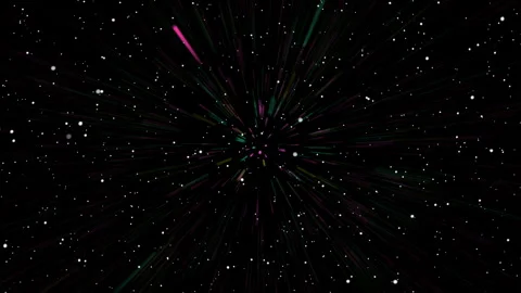 Starfield Warp Speed With Multicolor Streaks Видео 344104986