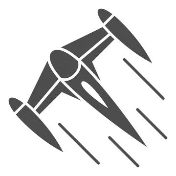Starfighter N 1 solid icon, star wars concept, imperial Naboo single pilot craft Stock Illustration