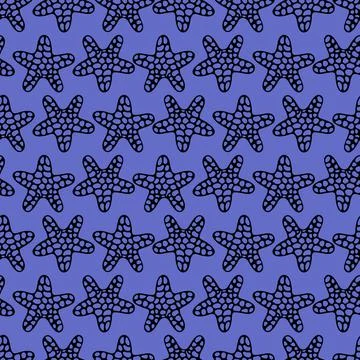 Starfish. Abstract background. Seamless vector pattern. Stock Illustration
