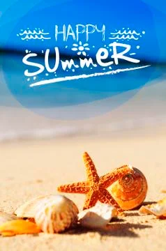 Starfish on the beach Stock Illustration