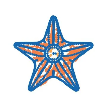 Starfish beach summer icon doodle illustration Stock Illustration