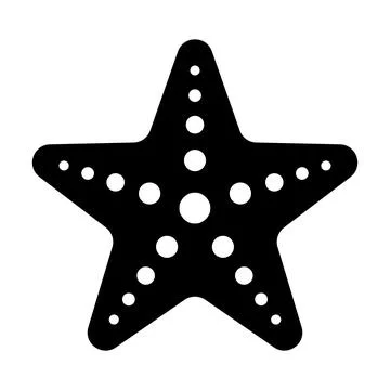 Starfish black vector icon on white background Stock Illustration