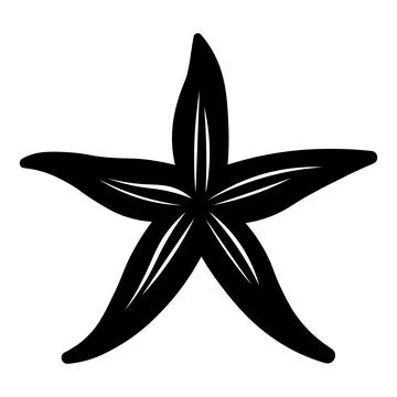 Starfish black vector icon on white background Stock Illustration
