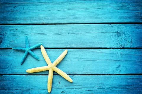 Starfish on a blue background Stock Photos