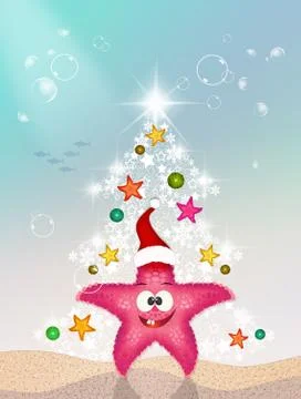 Starfish at Christmas Stock Illustration