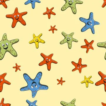Starfish color pattern Stock Illustration
