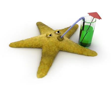 Starfish drinks juice Stock-Illustration