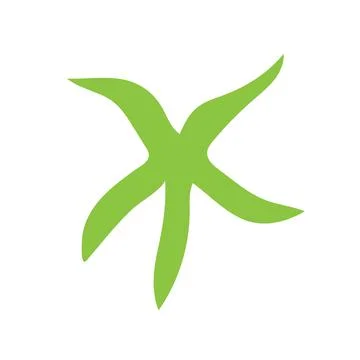 Starfish green star on an isolated background. Stock Illustration