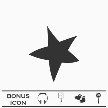 Starfish icon flat. Stock Illustration