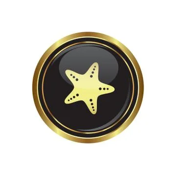 Starfish icon gold Stock Illustration