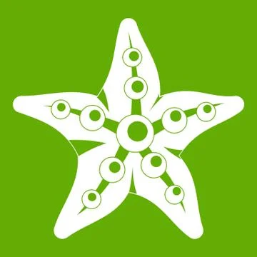 Starfish icon green Stockillustratie