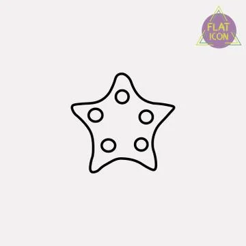 Starfish line icon Stock Illustration