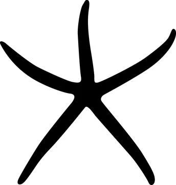 Starfish logo icon silhouette vector illustration, black starfish silhouette Stock Illustration