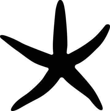 Starfish logo icon silhouette vector illustration, black starfish silhouette Stock Illustration
