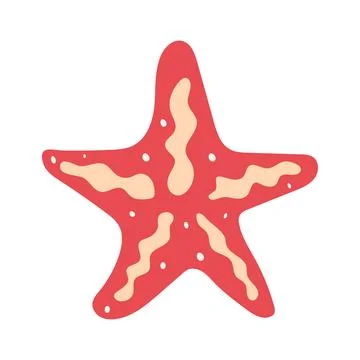 Starfish. Marine icon. Flat vector illustration. Stock Illustration