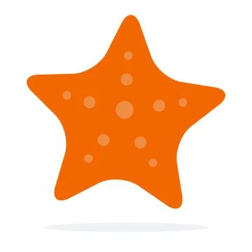 Starfish in orange color vector flat isolated Stock Illustration