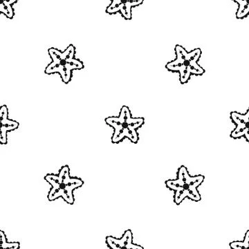 Starfish pattern seamless black イラスト素材