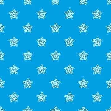 Starfish pattern seamless blue Stock Illustration