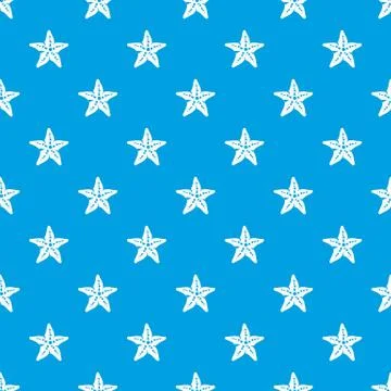 Starfish pattern seamless blue Illustrazione stock