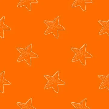 Starfish pattern vector orange Illustrazione stock