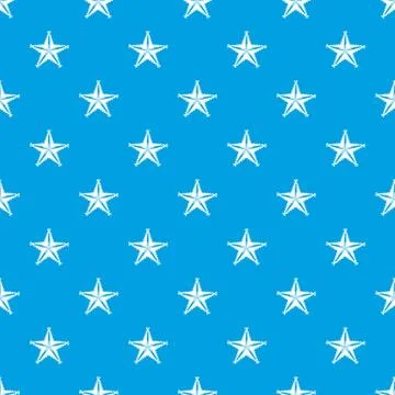 Starfish pattern vector seamless blue Stock Illustration