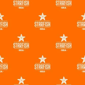 Starfish sea pattern vector orange 库存插图
