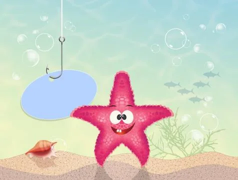 Starfish on seabed Stock Illustration