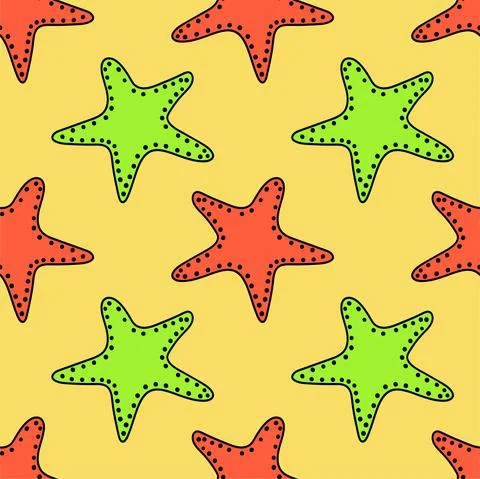 Starfish seamless background print. repeat pattern background design Illustrazione stock