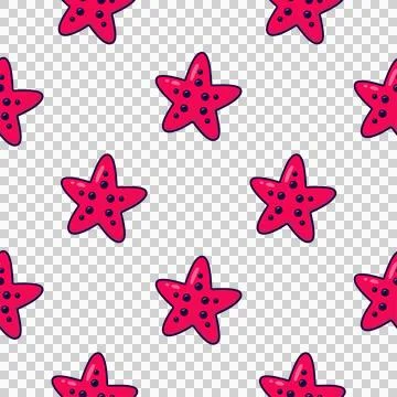 Starfish, a seamless pattern in flat style Stock Illustration