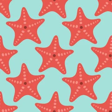 Starfish seamless pattern. Trendy pattern of starfish for wrapping paper Stock Illustration