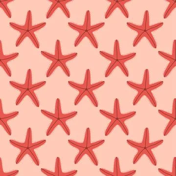Starfish seamless pattern. Trendy pattern of starfish for wrapping paper Stock Illustration